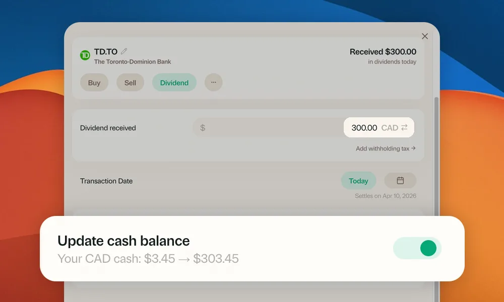 Updating cash balance when logging a transaction in Greenline
