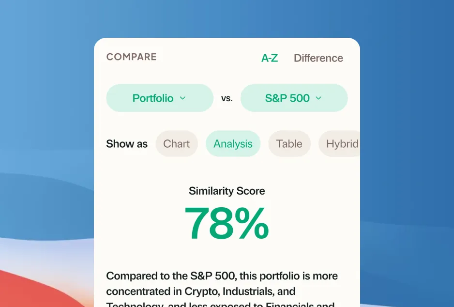 Portfolio comparison against benchmarks